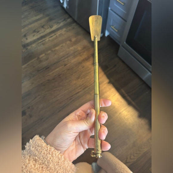 Antique Adjustable Brass Shoe Horn - Picture 3 of 6